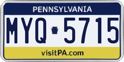 PA license plate MYQ5715