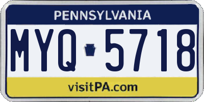 PA license plate MYQ5718