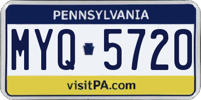 PA license plate MYQ5720