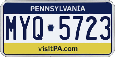 PA license plate MYQ5723