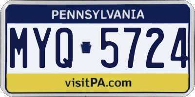 PA license plate MYQ5724