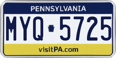 PA license plate MYQ5725