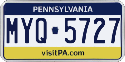 PA license plate MYQ5727