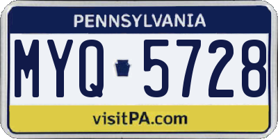 PA license plate MYQ5728