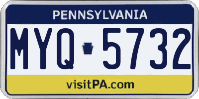 PA license plate MYQ5732