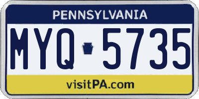 PA license plate MYQ5735