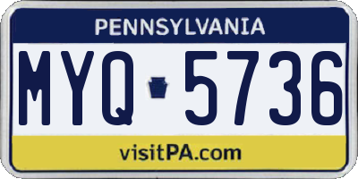 PA license plate MYQ5736