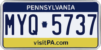 PA license plate MYQ5737