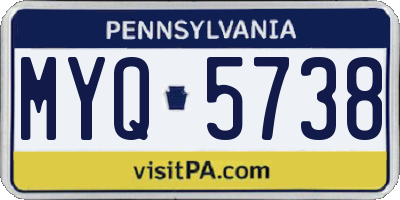 PA license plate MYQ5738