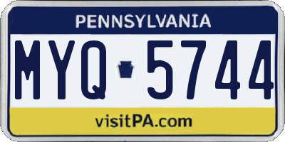 PA license plate MYQ5744