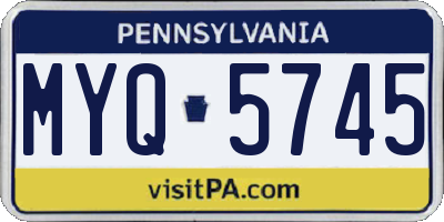 PA license plate MYQ5745