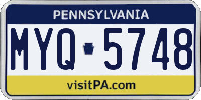 PA license plate MYQ5748
