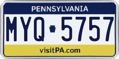 PA license plate MYQ5757