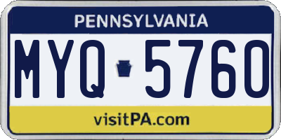 PA license plate MYQ5760