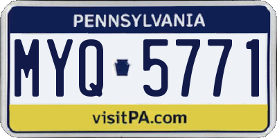 PA license plate MYQ5771