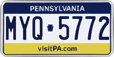 PA license plate MYQ5772
