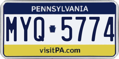 PA license plate MYQ5774