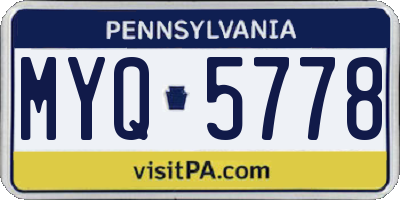 PA license plate MYQ5778