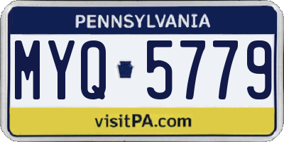PA license plate MYQ5779