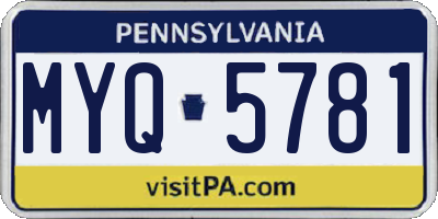 PA license plate MYQ5781