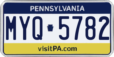 PA license plate MYQ5782