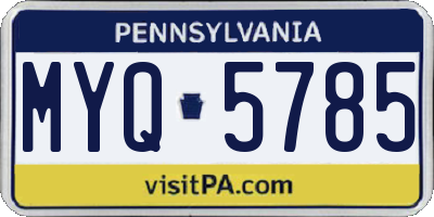 PA license plate MYQ5785