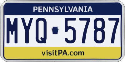 PA license plate MYQ5787