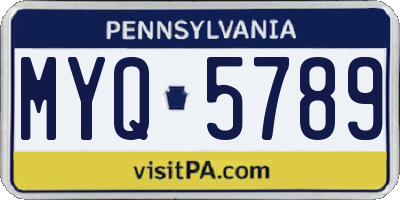 PA license plate MYQ5789