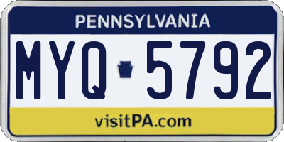 PA license plate MYQ5792
