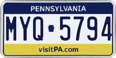 PA license plate MYQ5794