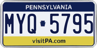 PA license plate MYQ5795