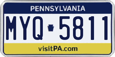 PA license plate MYQ5811