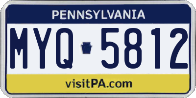 PA license plate MYQ5812