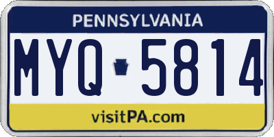 PA license plate MYQ5814