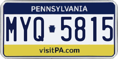 PA license plate MYQ5815