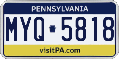 PA license plate MYQ5818