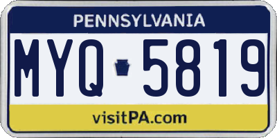 PA license plate MYQ5819