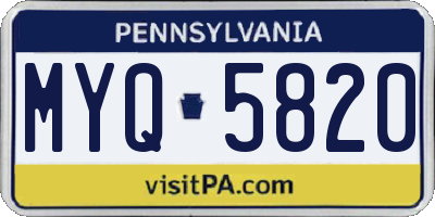 PA license plate MYQ5820