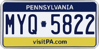 PA license plate MYQ5822