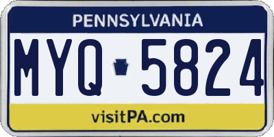 PA license plate MYQ5824