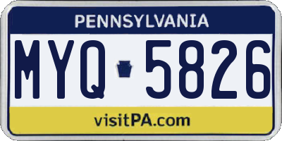 PA license plate MYQ5826