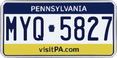 PA license plate MYQ5827