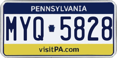PA license plate MYQ5828