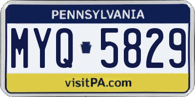 PA license plate MYQ5829