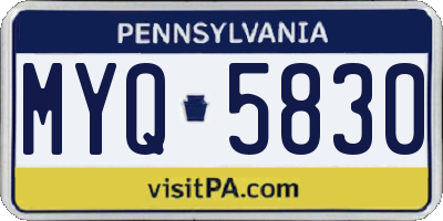 PA license plate MYQ5830