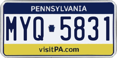 PA license plate MYQ5831