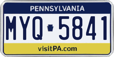 PA license plate MYQ5841