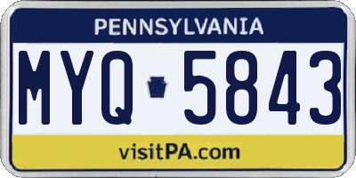 PA license plate MYQ5843