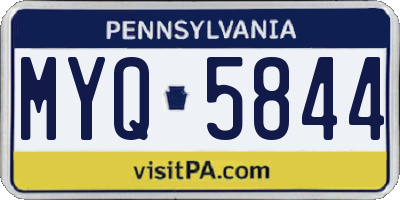 PA license plate MYQ5844