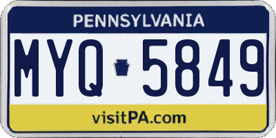 PA license plate MYQ5849